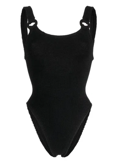 Hunza G Domino Scooped-back Swimsuit In Black