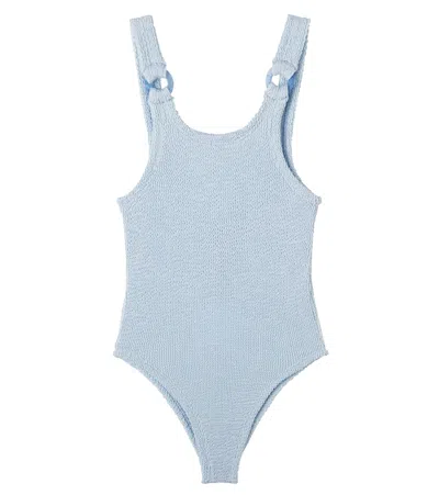 Hunza G Kids' Domino Swimsuit In Blue