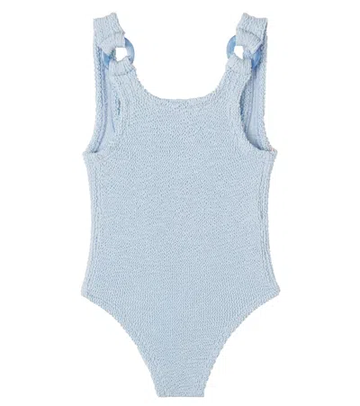 Hunza G Kids' Domino Swimsuit In Blue