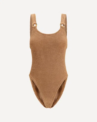 Hunza G Domino Ring-strap Swimsuit In Neutral