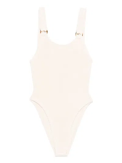 Hunza G Ring-detailed Swimsuit In Neutral