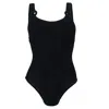 Hunza G Domino Swimsuit | One Size Fit Body Shaping | Crinkle Fabric One-piece | Womens Designer Swimwear |  In Black
