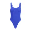 Hunza G Cut-out Sculpting Swimsuit Textured Fabric In Blue