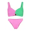 Hunza G Duo Chelsea Bikini Bubblegum/lime In Pink