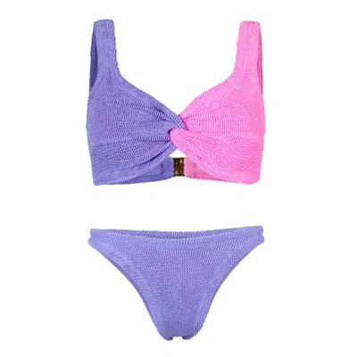 Hunza G Duo Chelsea Bikini Lilac/bubblegum In Blue