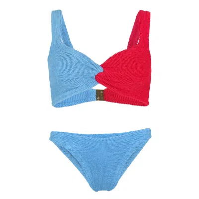 Hunza G Duo Chelsea Bikini Sky Blue/red