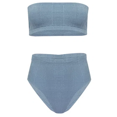 Hunza G Edie Nile Bikini Metallic Airforce Blue