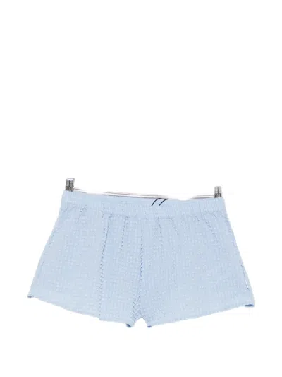 Hunza G Elasticated-waistband Shorts In Blue