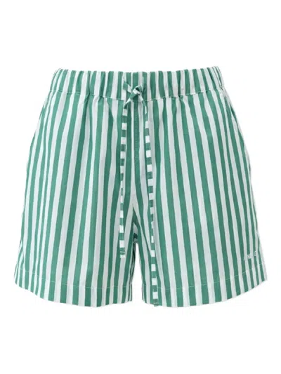Hunza G Embroidered Striped Shorts In Green