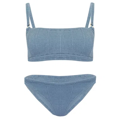 Hunza G Eunice Nile Bikini Metallic Airforce Blue