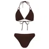 Hunza G Eva Bikini Metallic Chocolate In Burgundy