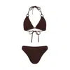 Hunza G Eva Shirred Bikini In Metallic Chocolate