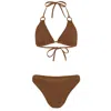 Hunza G Eva Bikini Metallic Cocoa In Brown