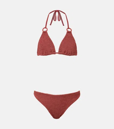 Hunza G Eva Halterneck Bikini In Red