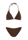 Hunza G Eva Shirred Bikini In Chocolate