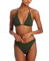 Hunza G Eva Bikini Set For In Metallic Khaki