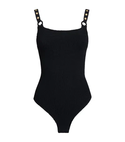 Hunza G Eyelet Melody Swimsuit In Black