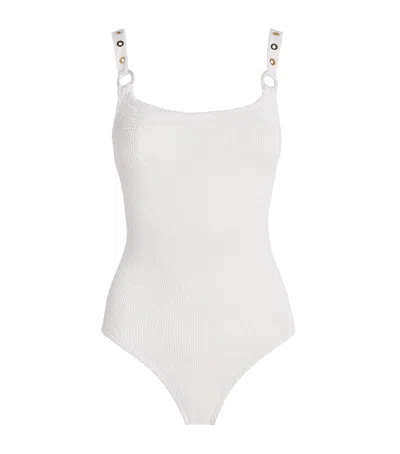 Hunza G Eyelet Melody Swimsuit In White