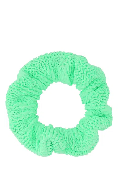 HUNZA G HUNZA G GREEN FABRIC SCRUNCHIE