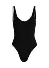 Hunza G Faye Contrast Seersucker Swimsuit