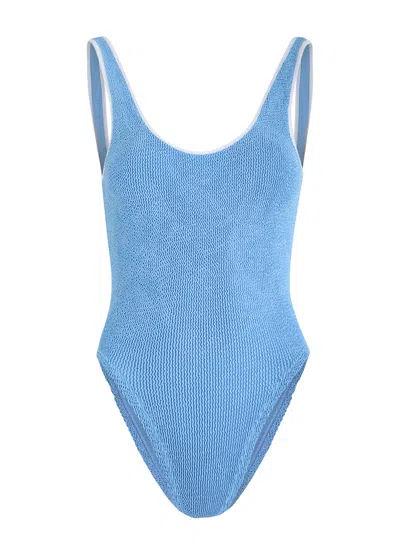 Hunza G Faye Seersucker Swimsuit In Blue