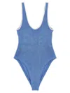 Hunza G 'faye Swim' One-piece Swimsuit In Light Blue