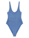 Hunza G 'faye Swim' One-piece Swimsuit In Blue