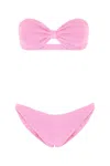 Hunza G Fluo Pink Stretch Nylon Bikini In Bubblegum
