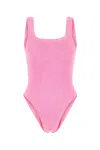 Hunza G Fluo Pink Stretch Nylon Swimsuit In Pink