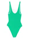 Hunza G For El Silencio Faye Contrast Swimsuit In Green