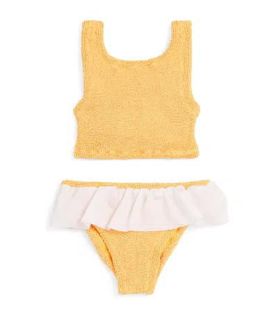 HUNZA G FRILL-DETAIL OLIVE BIKINI