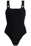 Hunza G Domino Seersucker Swimsuit In Black