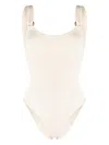 Hunza G Beige Domino Crinkle Swimsuit