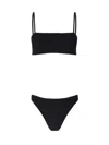 Hunza G 'gigi' Black Bikini With Square Neckline And Thin Straps In Black