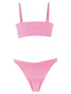 Hunza G Gigi Crinkle-knit Bikini In Pink