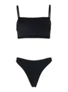 Hunza G Xandra Crinkle Sleeveless Bikini In Black