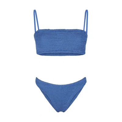 Hunza G Gigi Seersucker Bikini In Blue