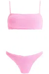 Hunza G Gigi Seersucker Bikini Set In Bubblegum