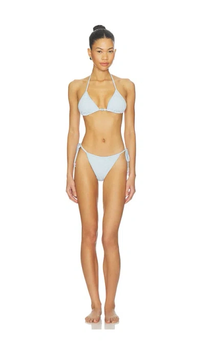 Hunza G Gina Beaded Bikini In Blue