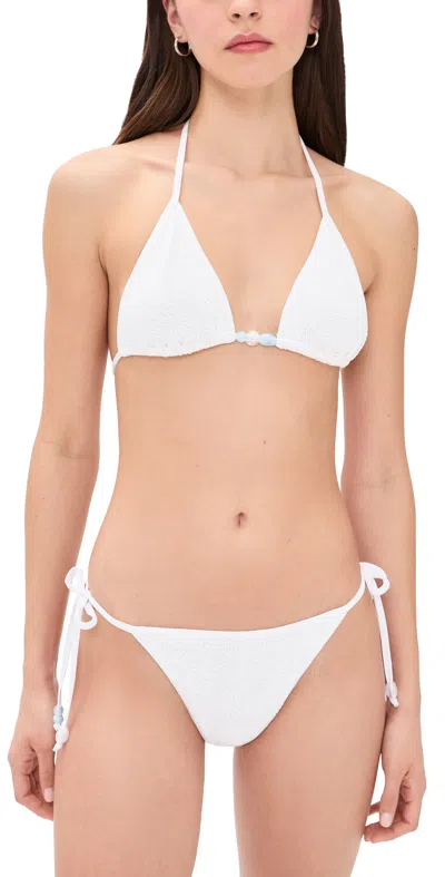Hunza G Gina Beaded Bikini Set White