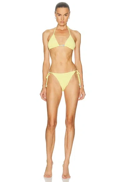 Hunza G Gina Beaded Bikini Set In Yellow