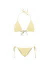 Hunza G Womens Butter Gina Bead-embellished Bikini Set In Neutral