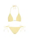 Hunza G Womens Butter Gina Bead-embellished Bikini Set In Yellow