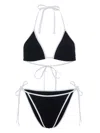 Hunza G Gina Textured Triangle Bikini With Sporty Contrast In Black
