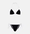 Hunza G Gina Textured Triangle Bikini With Sporty Contrast In Black