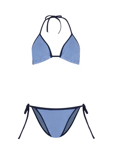 Hunza G Gina Bikini With Sporty Contrast Trim In Blue