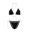 Hunza G Gina Textured Triangle Bikini With Sporty Contrast In Black