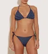 Hunza G Gina Striped Bikini In Navy/white
