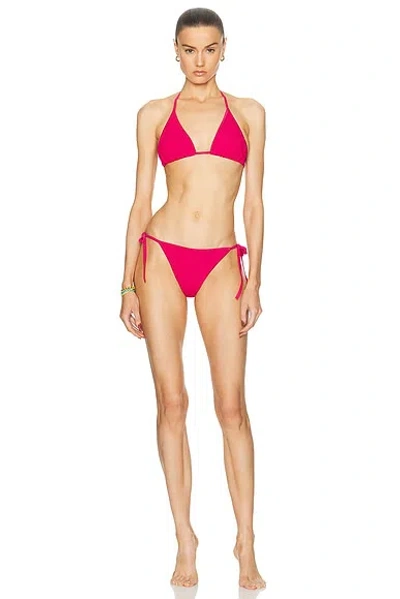 Hunza G Gina Bikini Set In Metallic Raspberry