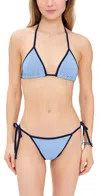 Hunza G Gina Bikini With Sporty Contrast Trim In Cornflower/navy